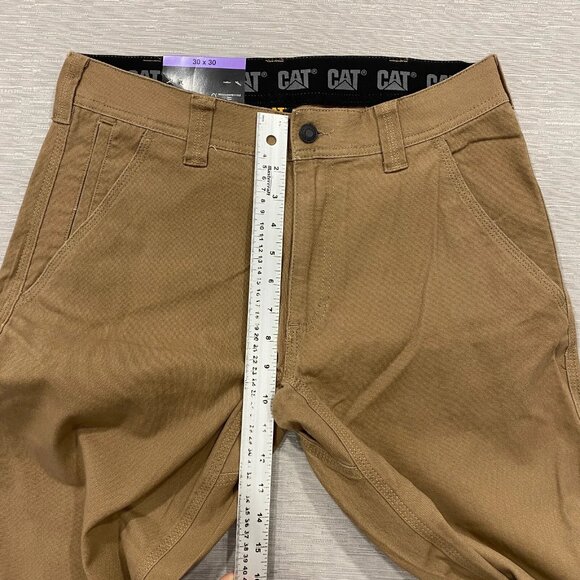 CAT Caterpillar Utility Work Pants Mens 30 x 30 Brown Flex Waistband Cell Pocket - Picture 14 of 15